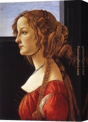 Self Portrait in Green Bugatti Canvas Paintings - Portrait of a Young Woman by Sandro Botticelli