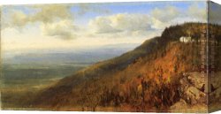 Gifford Canvas Paintings - A Sketch from North Mountain, In the Catskills by Sanford Robinson Gifford