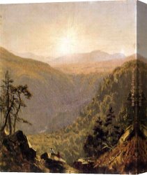 Sketch Canvas Paintings - A Sketch in Kauterskill Clove by Sanford Robinson Gifford