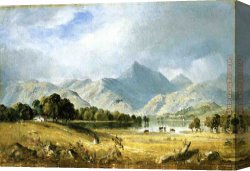 Sketch Canvas Paintings - A Sketch of Derwentwater by Sanford Robinson Gifford