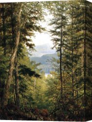Sketch Canvas Paintings - A Sketch on the Huntington River, Vermont by Sanford Robinson Gifford