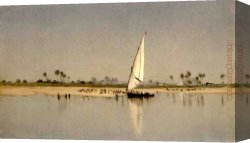 Sketch Canvas Paintings - A Sketch on the Nile by Sanford Robinson Gifford