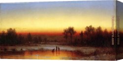Gifford Canvas Paintings - A Winter Twilight by Sanford Robinson Gifford