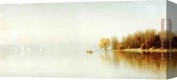 Indian Sacrifice Canvas Paintings - An Indian Summer's Day on the Hudson - Tappan Zee by Sanford Robinson Gifford