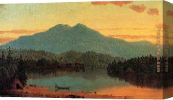 Indian Sacrifice Canvas Paintings - Indian Twilight by Sanford Robinson Gifford