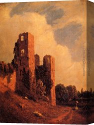 Kenilworth Canvas Paintings - Kenilworth Castle by Sanford Robinson Gifford