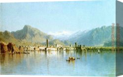 Garda, Canvas Paintings - Lago di Garda, Italy by Sanford Robinson Gifford
