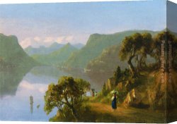 Gifford Canvas Paintings - Lake Como by Sanford Robinson Gifford