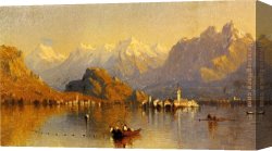 Gifford Canvas Paintings - Lake Maggiore by Sanford Robinson Gifford