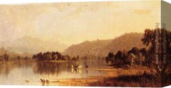 Gifford Canvas Paintings - Mount Washington from The Saco River by Sanford Robinson Gifford