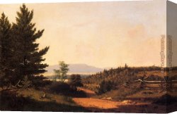 Scenery Canvas Paintings - Road Scenery near Lake George by Sanford Robinson Gifford