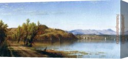 Gifford Canvas Paintings - South Bay, on the Hudson, near Hudson, New York by Sanford Robinson Gifford