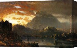 Sanford Canvas Paintings - Sunset in the Wilderness with Approaching Storm by Sanford Robinson Gifford