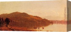Catskill Canvas Paintings - The Catskills from Hudson, N.Y. by Sanford Robinson Gifford