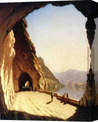 Gifford Canvas Paintings - The Galleries of the Stelvio, Lake Como by Sanford Robinson Gifford