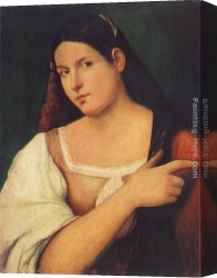 Portrait of a Girl Wearing a Pearl Necklace Canvas Paintings - Portrait of a Girl by Sebastiano del Piombo