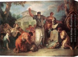 Sacrifice Canvas Paintings - Sacrifice to Silenus by Sebastiano Ricci