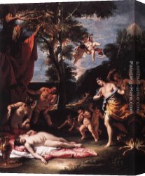 Ariadne Canvas Paintings - The Meeting of Bacchus and Ariadne by Sebastiano Ricci