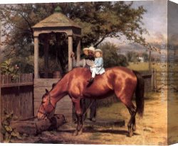 Seymour Canvas Paintings - Equestrian portrait by Seymour Joseph Guy
