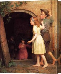 Seymour Canvas Paintings - The Haunted Cellar (Who's Afraid) by Seymour Joseph Guy