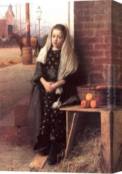 Seymour Canvas Paintings - The Little Orange Girl by Seymour Joseph Guy