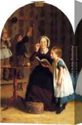 Seymour Canvas Paintings - The Reading Lesson by Seymour Joseph Guy