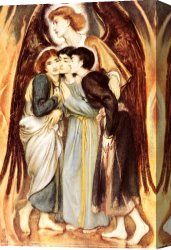 Preserved Canvas Paintings - Shadrach, Meschach and Abednego preserved from the Burning Fiery Furnace by Simeon Solomon