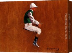 Race Canvas Paintings - A Jockey Study For Hethersett Races by Sir Alfred James Munnings