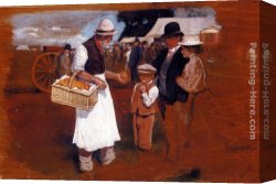 Sketch Canvas Paintings - A Sketch For Whitsuntide - A Gala Day by Sir Alfred James Munnings