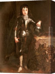 Prince Canvas Paintings - Portrait of Charles II When Prince of Wales by Sir Antony van Dyck