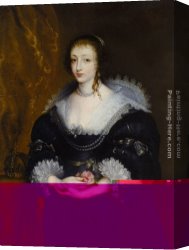 Dyck Canvas Paintings - Portrait of Queen Henrietta Maria by Sir Antony van Dyck