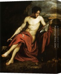 Dyck Canvas Paintings - Saint John the Baptist in the Wilderness by Sir Antony van Dyck