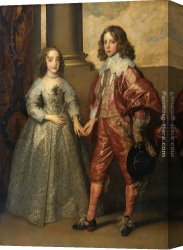 Prince Canvas Paintings - William II, Prince of Orange and Princess Henrietta Mary Stuart, daughter of Charles I of England by Sir Antony van Dyck