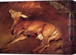 Dead Game Canvas Paintings - Study Of A Dead Stag by Sir Edwin Henry Landseer