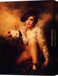 Boy Lighting a Pipe Canvas Paintings - Boy And Rabbit by Sir Henry Raeburn