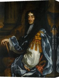 Napoleon, King of Italy Canvas Paintings - Portrait of King Charles II by Sir Peter Lely