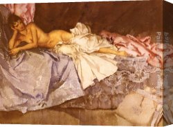 Model Canvas Paintings - Abigail, A New Model by Sir William Russell Flint
