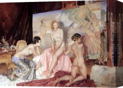 Model Canvas Paintings - Models For Olympians by Sir William Russell Flint