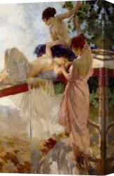 Flint Canvas Paintings - The Painted Bridge by Sir William Russell Flint