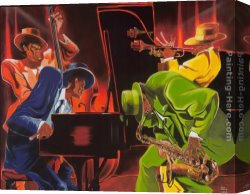 Mood Canvas Paintings - Mood 4 Jazz by Steven Johnson