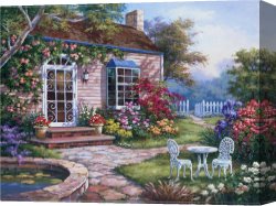 Promise of Spring Canvas Paintings - Spring Patio I by Sung Kim