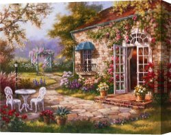 Promise of Spring Canvas Paintings - Spring Patio II by Sung Kim