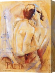 The Kiss Canvas Paintings - Kiss in Paris by Talantbek Chekirov