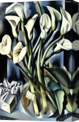 Lilies Canvas Paintings - Calla Lilies by Tamara de Lempicka