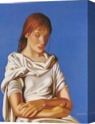 The Lady of Shalott Canvas Paintings - Lady in Blue by Tamara de Lempicka