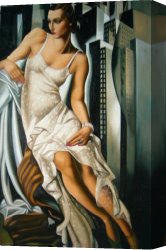 Portrait of Suzy Solidor Canvas Paintings - Portrait of Madame Allan Bott by Tamara de Lempicka
