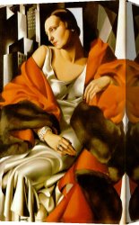 Portrait of Suzy Solidor Canvas Paintings - Portrait of Madame Boucard by Tamara de Lempicka