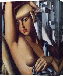 Portrait of Suzy Solidor Canvas Paintings - Portrait of Suzy Solidor by Tamara de Lempicka