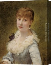 Portrait of a Young Benedictine Canvas Paintings - Portrait of a Young Lady by Theobald Chartran