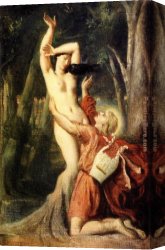 Allegory of May Triumph of Apollo Canvas Paintings - Apollo and Daphne by Theodore Chasseriau